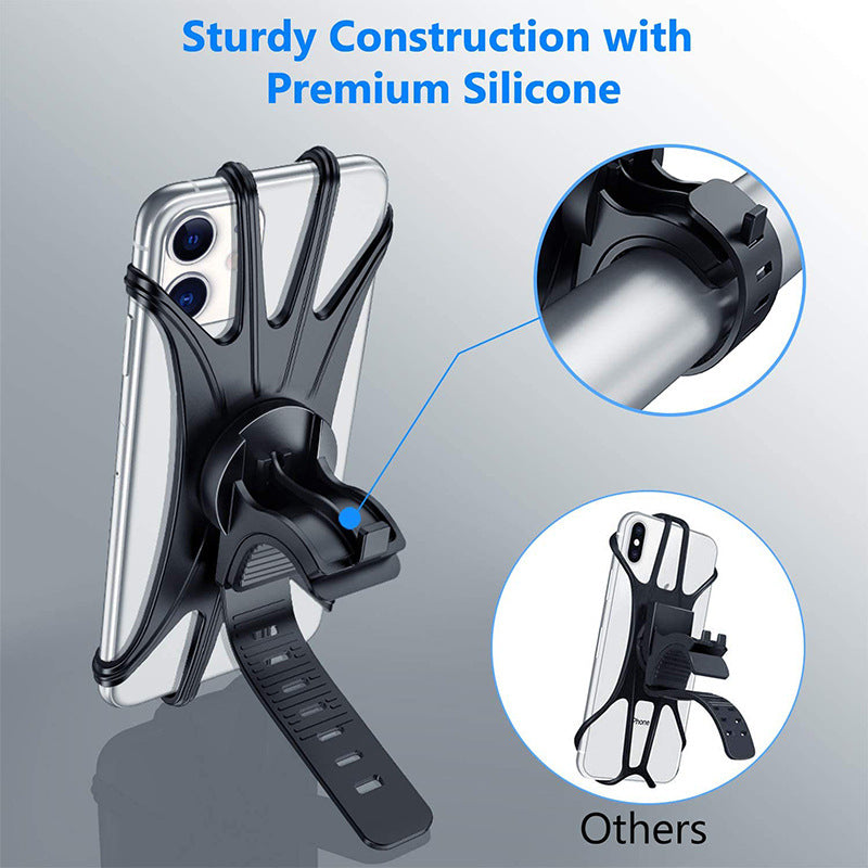 Ultra-Lightweight Silicone Bicycle E-Scooter Phone Mount Flexible Secure Grip Shock Absorption