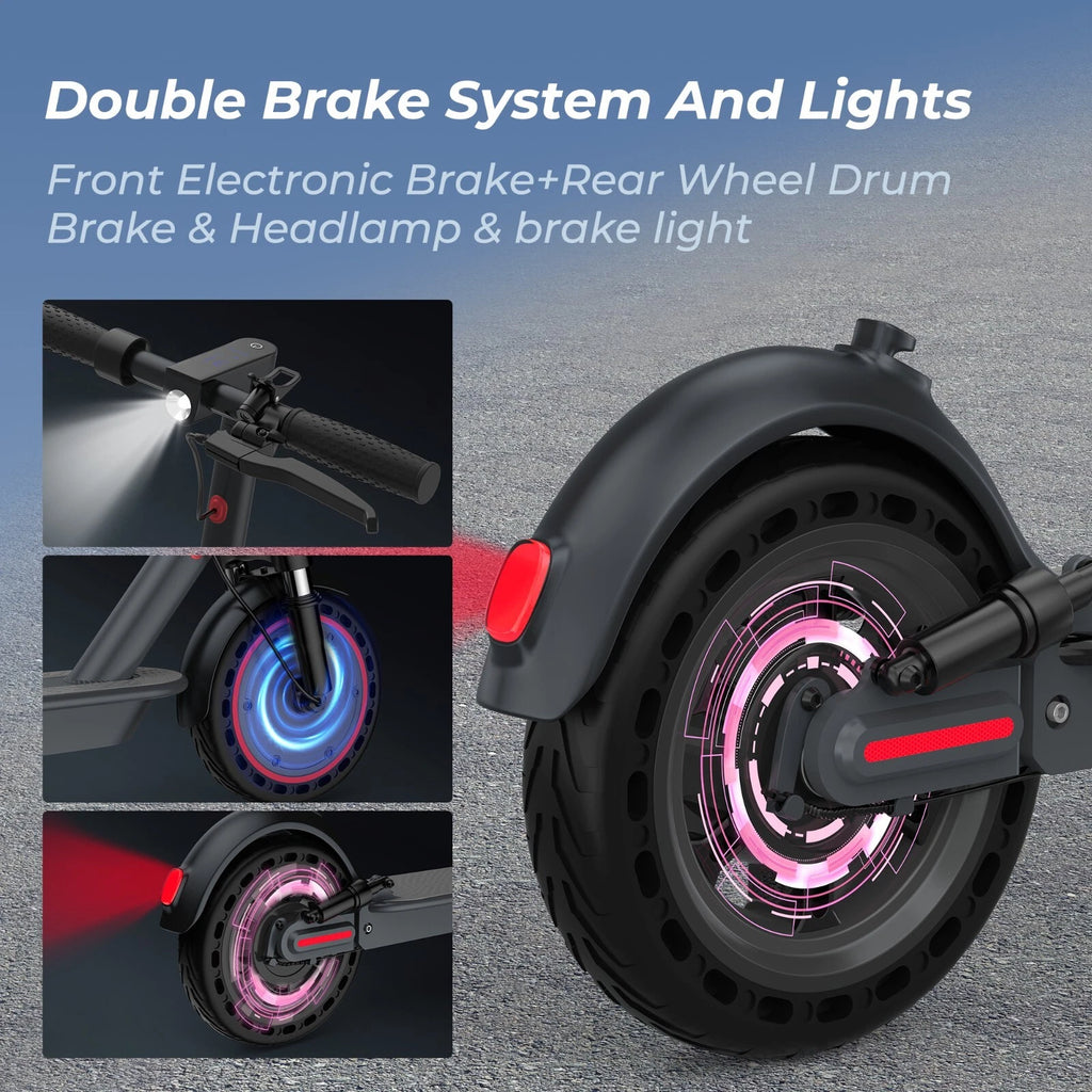 Electric Scooter 500W E-Scooter Top Speed 22MPH Dual Shock Absorbers Braking System Solid Tires 10INCH