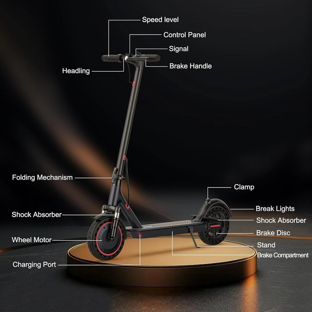 Electric Scooter 500W E-Scooter Top Speed 22MPH Dual Shock Absorbers Braking System Solid Tires 10INCH