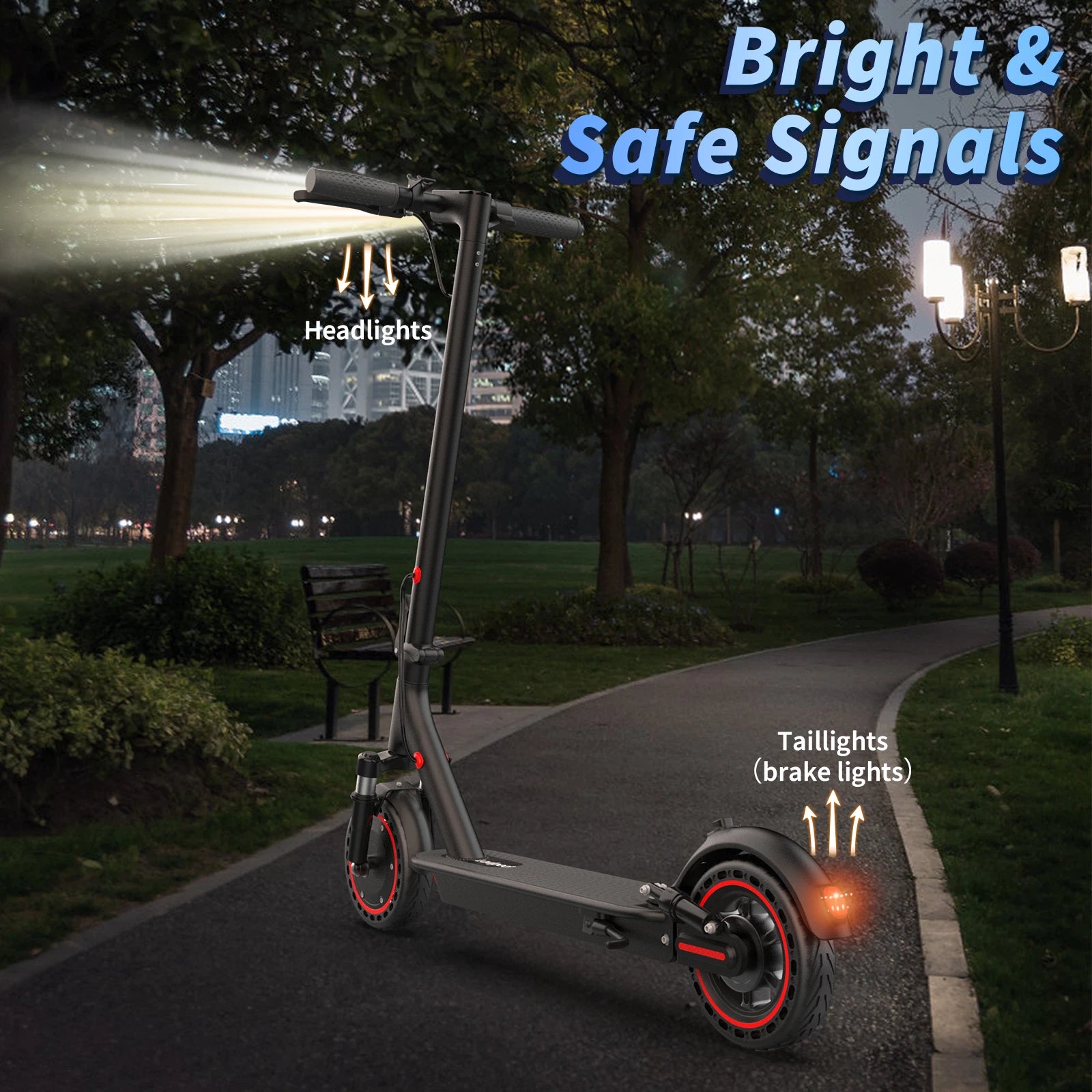 Electric Scooter 350W E-Scooter Top Speed 15MPH Dual Shock Absorbers Braking System Solid Tires 8.5INCH