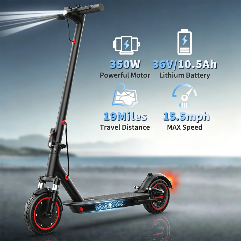 Electric Scooter 350W E-Scooter Top Speed 15MPH Dual Shock Absorbers Braking System Solid Tires 8.5INCH