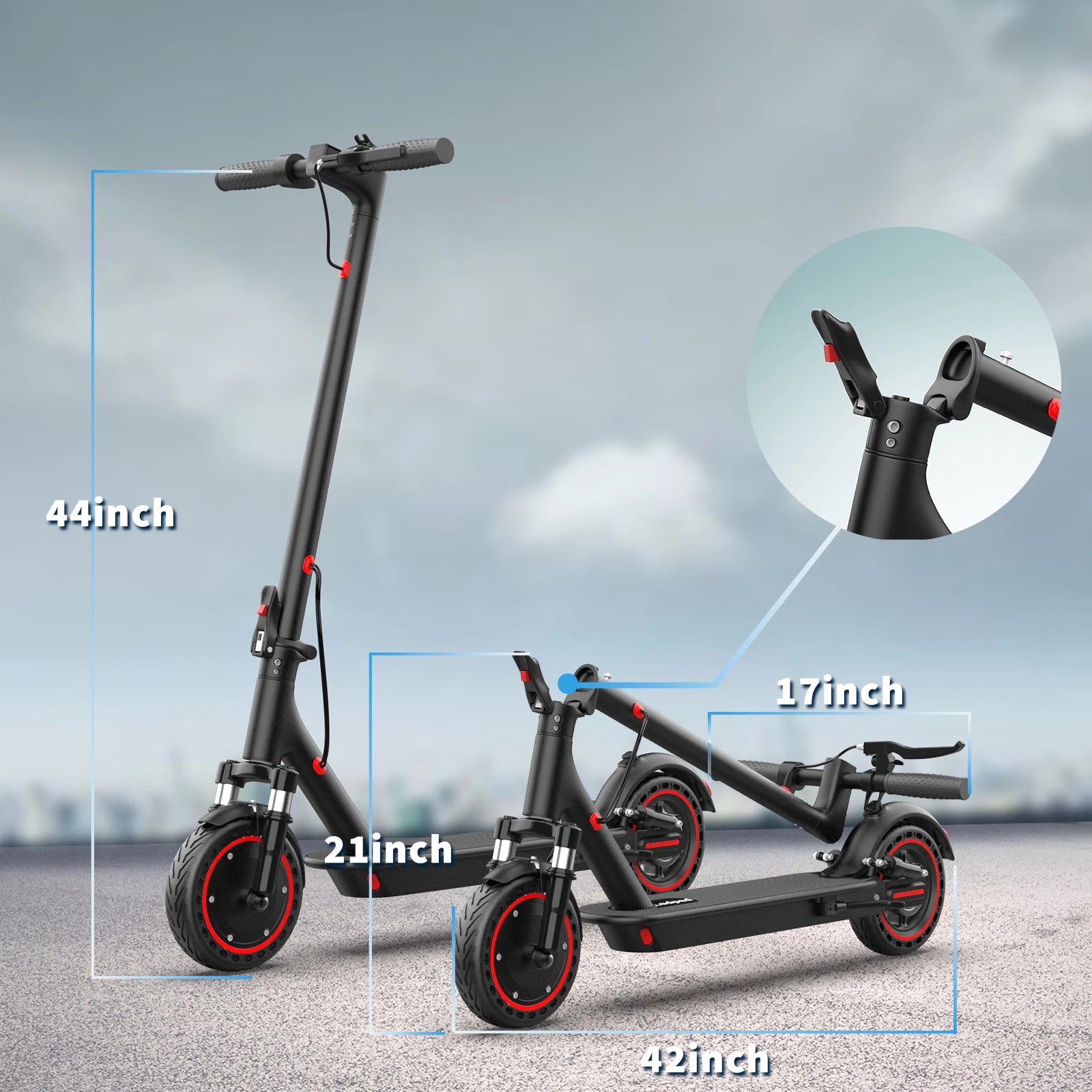 Electric Scooter 350W E-Scooter Top Speed 15MPH Dual Shock Absorbers Braking System Solid Tires 8.5INCH