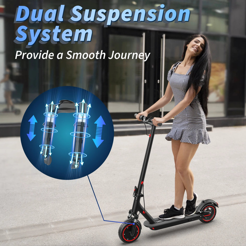Electric Scooter 350W E-Scooter Top Speed 15MPH Dual Shock Absorbers Braking System Solid Tires 8.5INCH