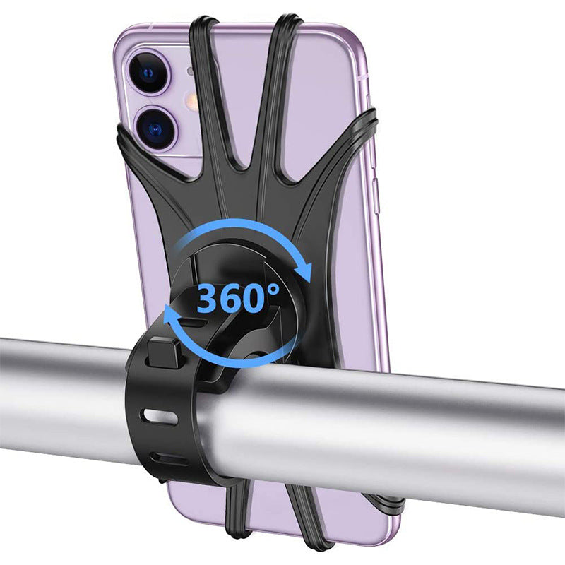 Ultra-Lightweight Silicone Bicycle E-Scooter Phone Mount Flexible Secure Grip Shock Absorption